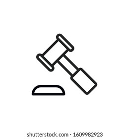 Simple auction line icon. Stroke pictogram. Vector illustration isolated on a white background. Premium quality symbol. Vector sign for mobile app and web sites.