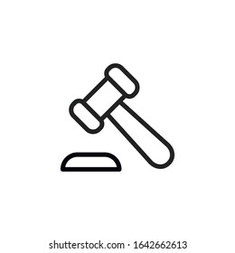 Simple auction line icon. Stroke pictogram. Vector illustration isolated on a white background. Premium quality symbol. Vector sign for mobile app and web sites.