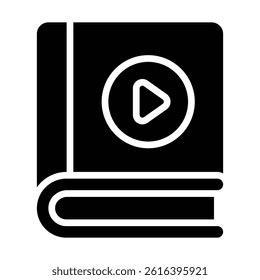 Simple Audio Book glyph icon. The icon can be used for websites, print templates, presentation templates, illustrations, etc	