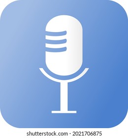 Icono de audio simple color azul y blanco.