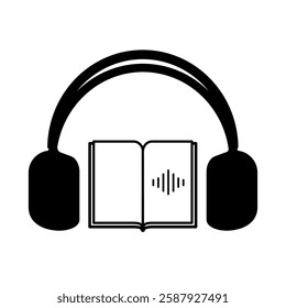 Simple Audiobook icon symbol flat vector illustration
