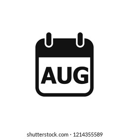 Simple August calendar icon, notification, alert, popup, planner, vector illustration