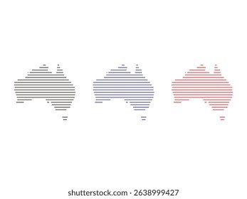simple australia maps vector illustration, isolated on transparent background
