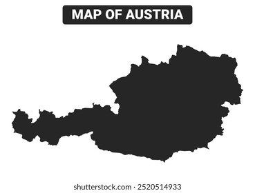 Simple Austria Black map flat vector illustration