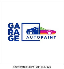 Simple Auto Paint Garage Logo Design Idea