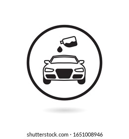 Simple Automotive Icon, gear, car with white background 