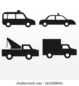 Simple Automotive Icon, gear, car with white background 