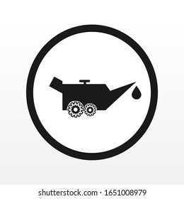 Simple Automotive Icon, gear, car with white background 