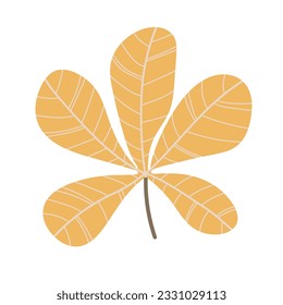 Einfaches Kastanienblatt im Herbst. Handgezeichnetes Element für Herbstdekoration, Halloween-Einladung, Ernte oder Thanksgiving. Vektorgrafik	