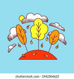 simple autumn landscape. vector graphics