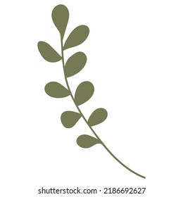 Simple autumn leaf in green color. Autumn design element. Vector illustration