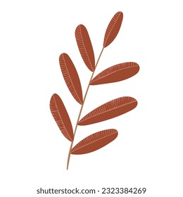 Simple hoja de otoño. Elementos dibujados a mano para el diseño decorativo de otoño, invitación a halloween, cosecha o acción de gracias. Ilustración del vector