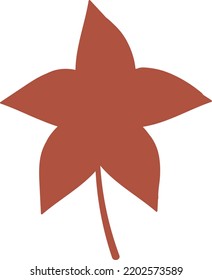 Simple autumn leaf in red color. Autumn design element. Vector illustration