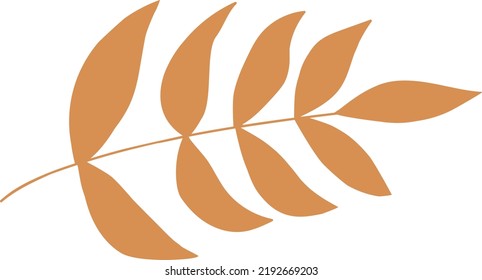 Simple autumn leaf in yellow color. Autumn design element. Vector illustration