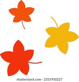 Simple autumn leaves isolated vector illustration.