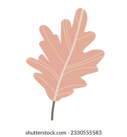 Simple Autumn oak leaf. Hand drawn element for autumn decorative design, halloween invitation, harvest or thanksgiving. Vector illustration