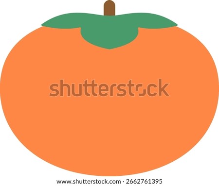 simple Autumn Persimmon Fruit Illustration