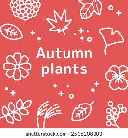 Simple autumn plant icon set