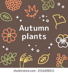 Simple autumn plant icon set