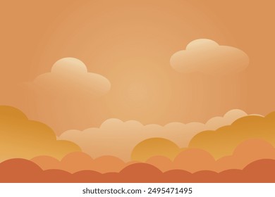 simple autumn sky vector illustration