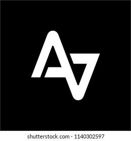 simple AV, AA, ZT initials geometric line art company logo 