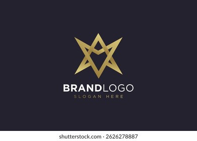 Concepto de Plantilla de diseño de Vector de icono de logotipo de estrella AV simple