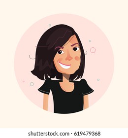 Simple avatar collection. Flat cartoon style faces. Vector illustration