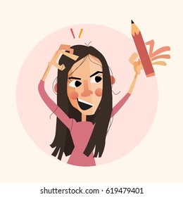 Simple avatar collection. Flat cartoon style faces. Vector illustration