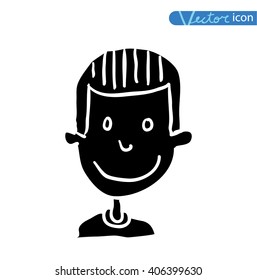 Simple avatar icon, vector illustration silhouette black