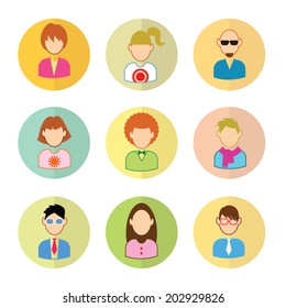 Simple avatar icons set, vector.