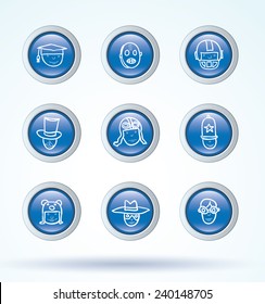 Simple avatar icons set, vector.