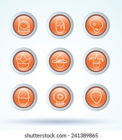 Simple avatar icons set, vector.