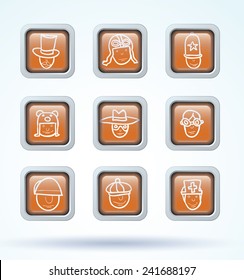 Simple avatar icons set, vector.