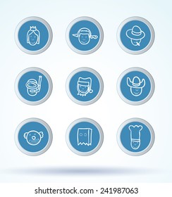 Simple avatar icons set, vector.