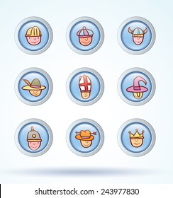 Simple avatar icons set, vector.