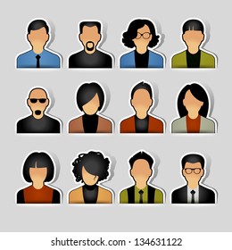 Simple Avatar Icons Various Business People Stock Vector (Royalty Free ...