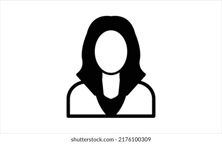 Simple avatar icons of various business women. Icon Isolated on White Background