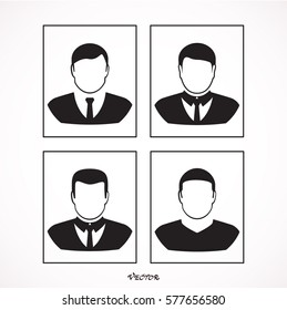 Simple avatar icons of various business people.  Icon Isolated on White Background