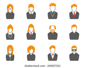 simple avatar icons,orange series