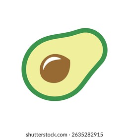Simples abacate meia ilustração ótimo para planos de dieta, aplicativos de receita, ícones smoothie, ou embalagem ecológica
