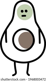 Vocado simple, ilustración de icono, vector sobre fondo blanco