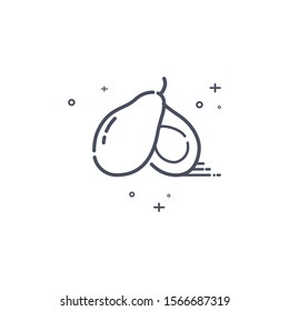 simple avocado icon outline, vector illustration