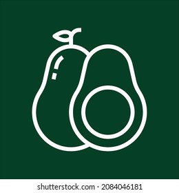 Simple avocado icon and symbol art