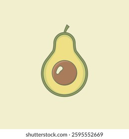 Simple Avocado Illustration Vector Design