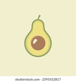 Simple Avocado Illustration Vector Design