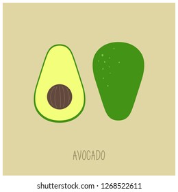 Simple avocado vector illustration.