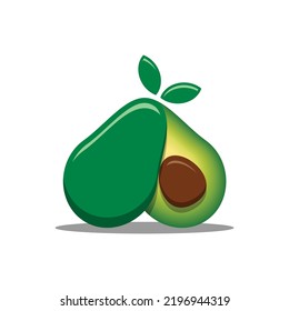 simple avocado vector on white background