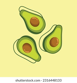 simple avocado vector, you can use for poster elements and more, simple flat graphic design
