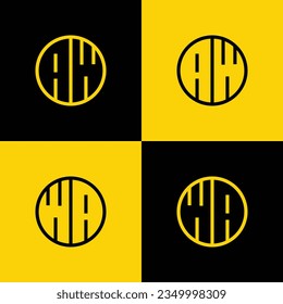 Simple AW and WA Letter Circle Logo Set, suitable for business with WA or AW initial.