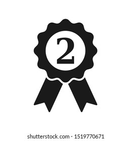 Simple award badge runner up position icon design vector